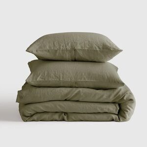 Quince Willowleaf European Linen Duvet Cover Set King / Cal King